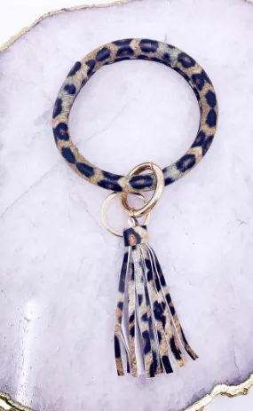 Leopard Tassel Key Ring