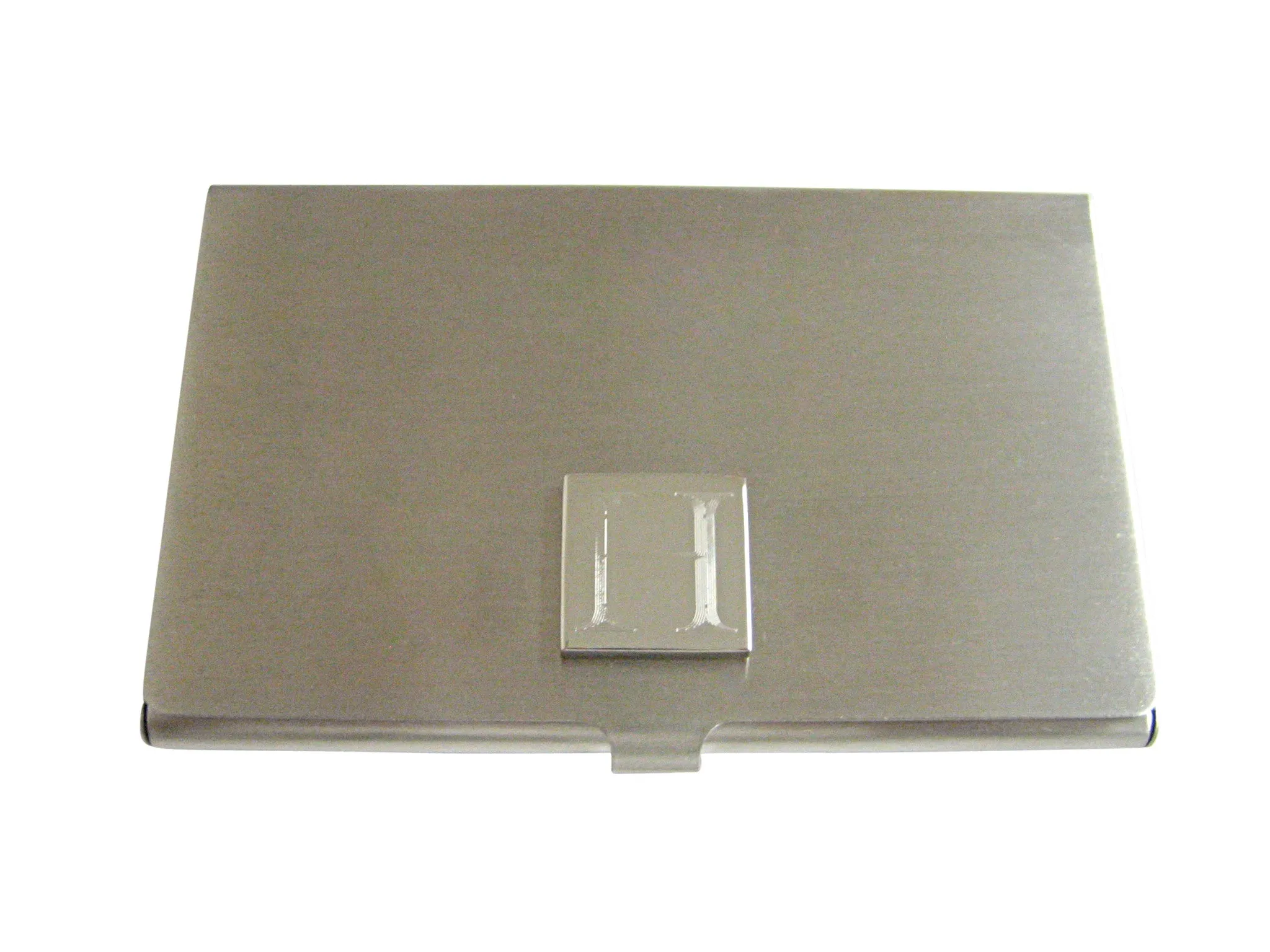 Letter H Etched Monogram Business Card Holder