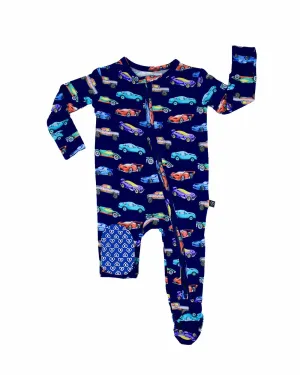 Lev Baby Jackson Race Car Baby Zippered Footies