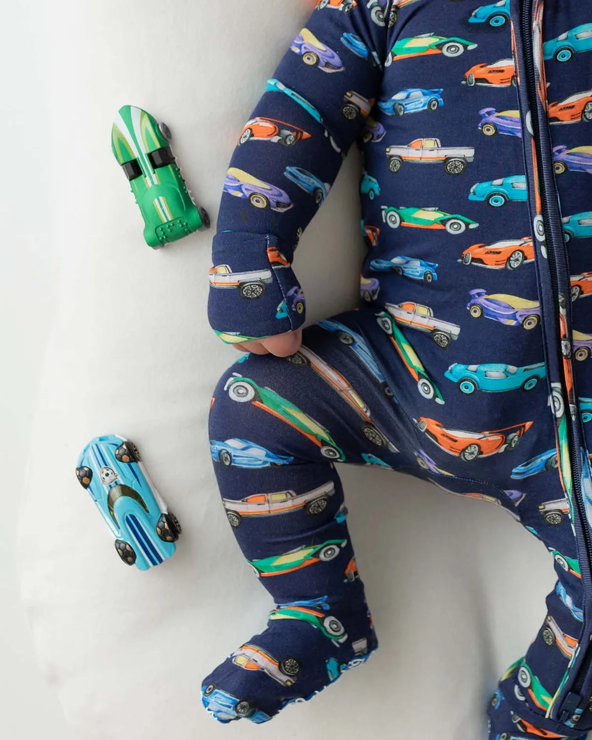 Lev Baby Jackson Race Car Baby Zippered Footies
