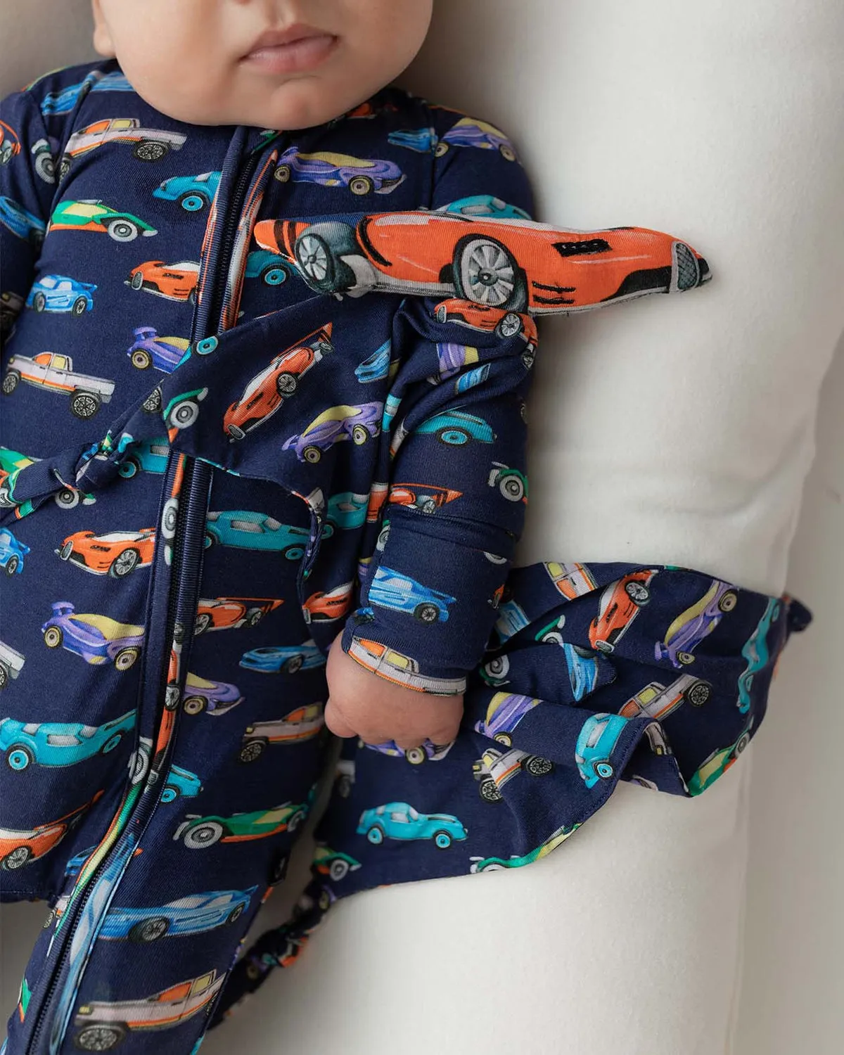 Lev Baby Jackson Race Car Baby Zippered Footies
