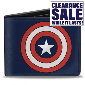 Licensed Bi-Fold Wallet - Captain America Red White and Blue Shield - Marvel Comics
