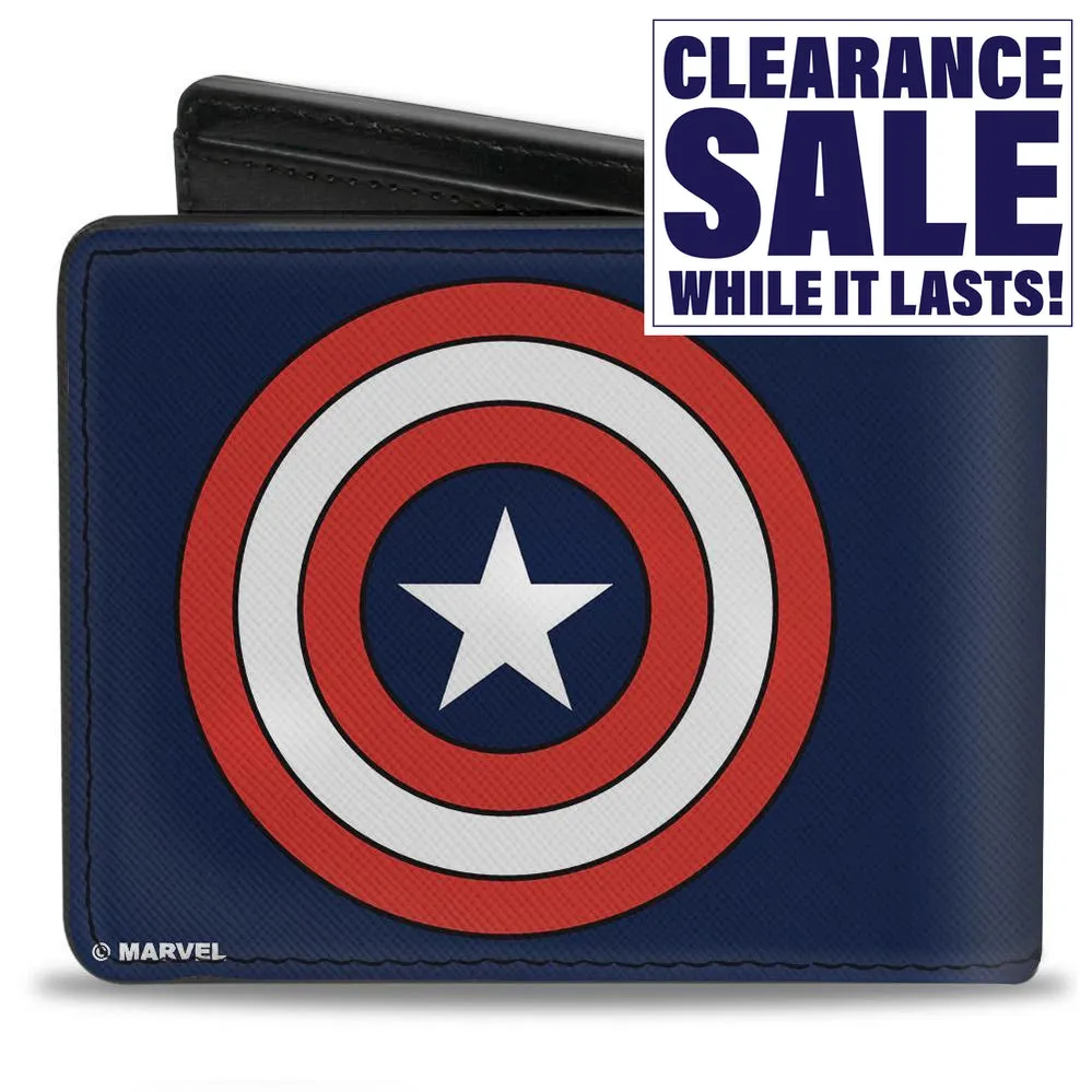 Licensed Bi-Fold Wallet - Captain America Red White and Blue Shield - Marvel Comics