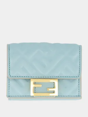 Light Blue Nappa Leather Baguette Wallet