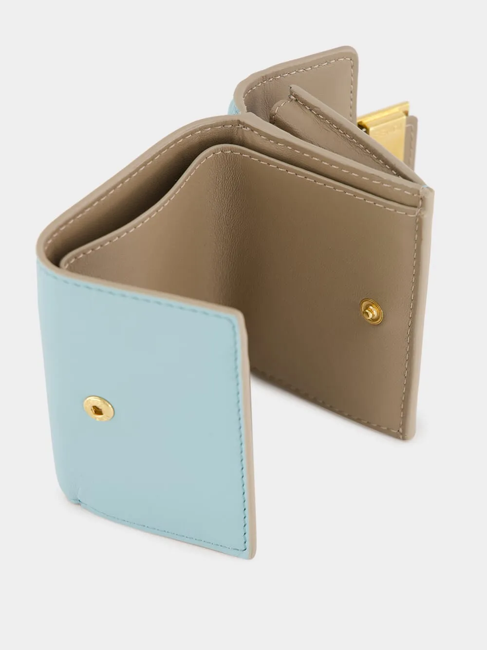 Light Blue Nappa Leather Baguette Wallet