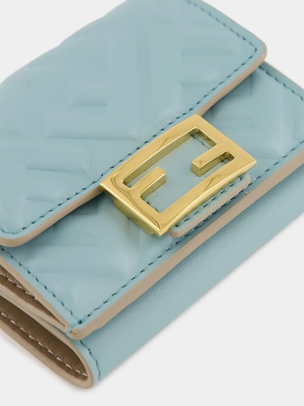 Light Blue Nappa Leather Baguette Wallet