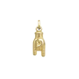 Lightweight Puffy Sign of Horn Pendant (14K)