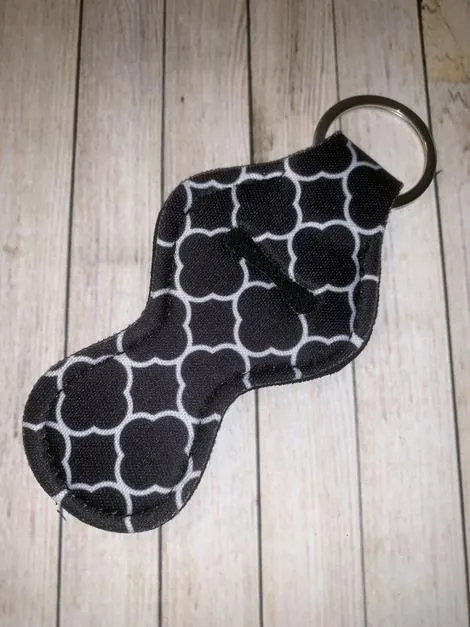 Lip Balm Holder Key Chain - Black Quatro