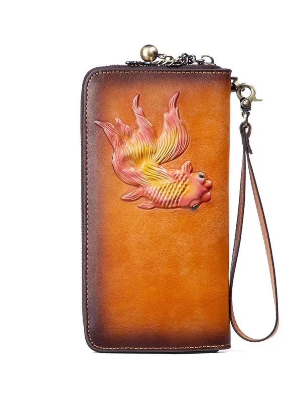 Little Girl Embossed Cowhide Purse Card Holder