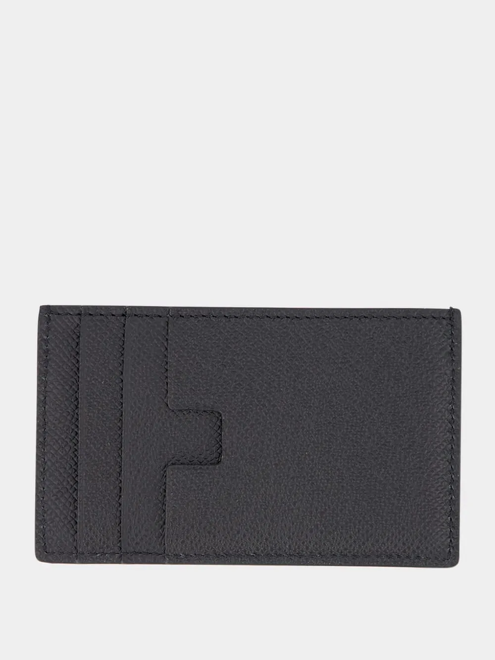 Logo-Stamp Leather Card Holder