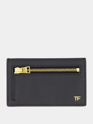 Logo-Stamp Leather Card Holder