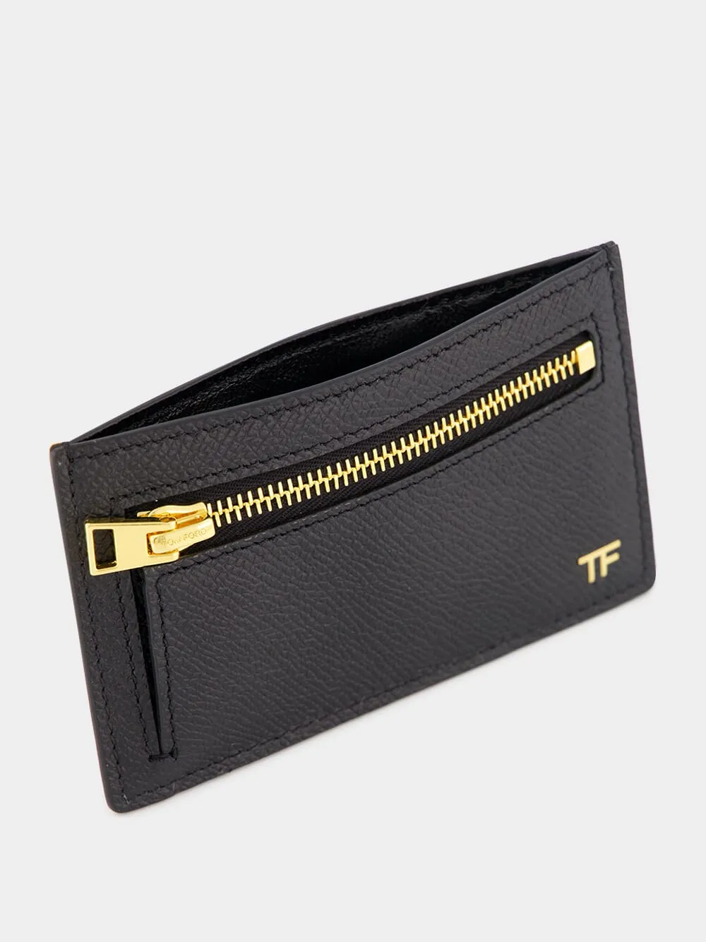 Logo-Stamp Leather Card Holder