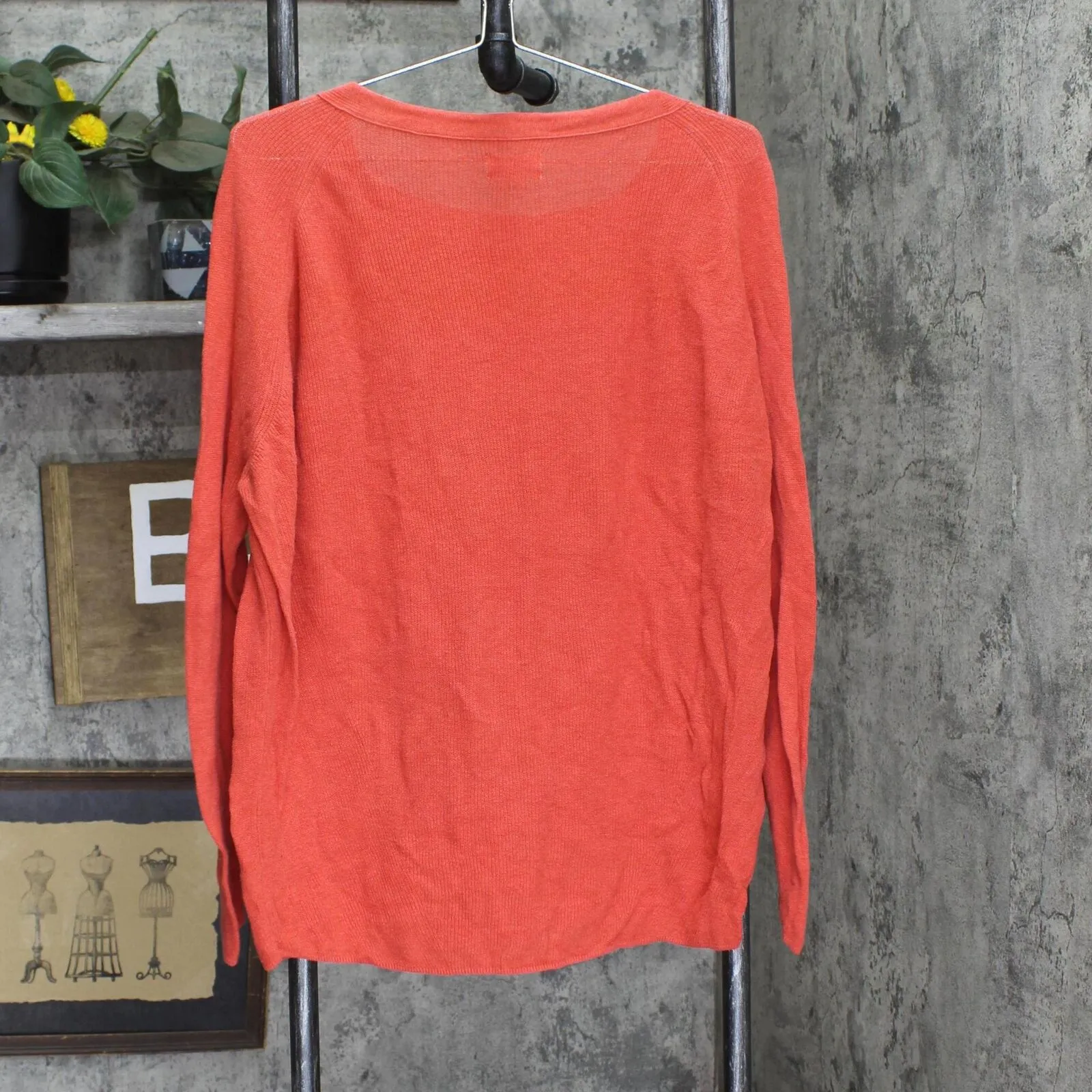 Lou & Grey Womens Lightweight Pullover Sweater Long Sleeve Red Orange S