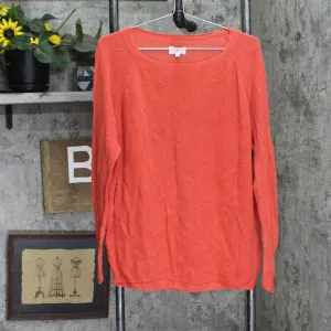 Lou & Grey Womens Lightweight Pullover Sweater Long Sleeve Red Orange S