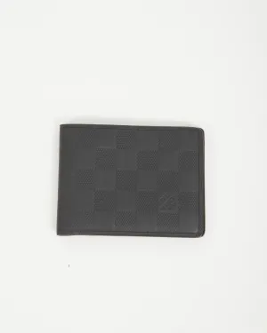 Louis Vuitton Black Leather Damier Bi Fold Wallet