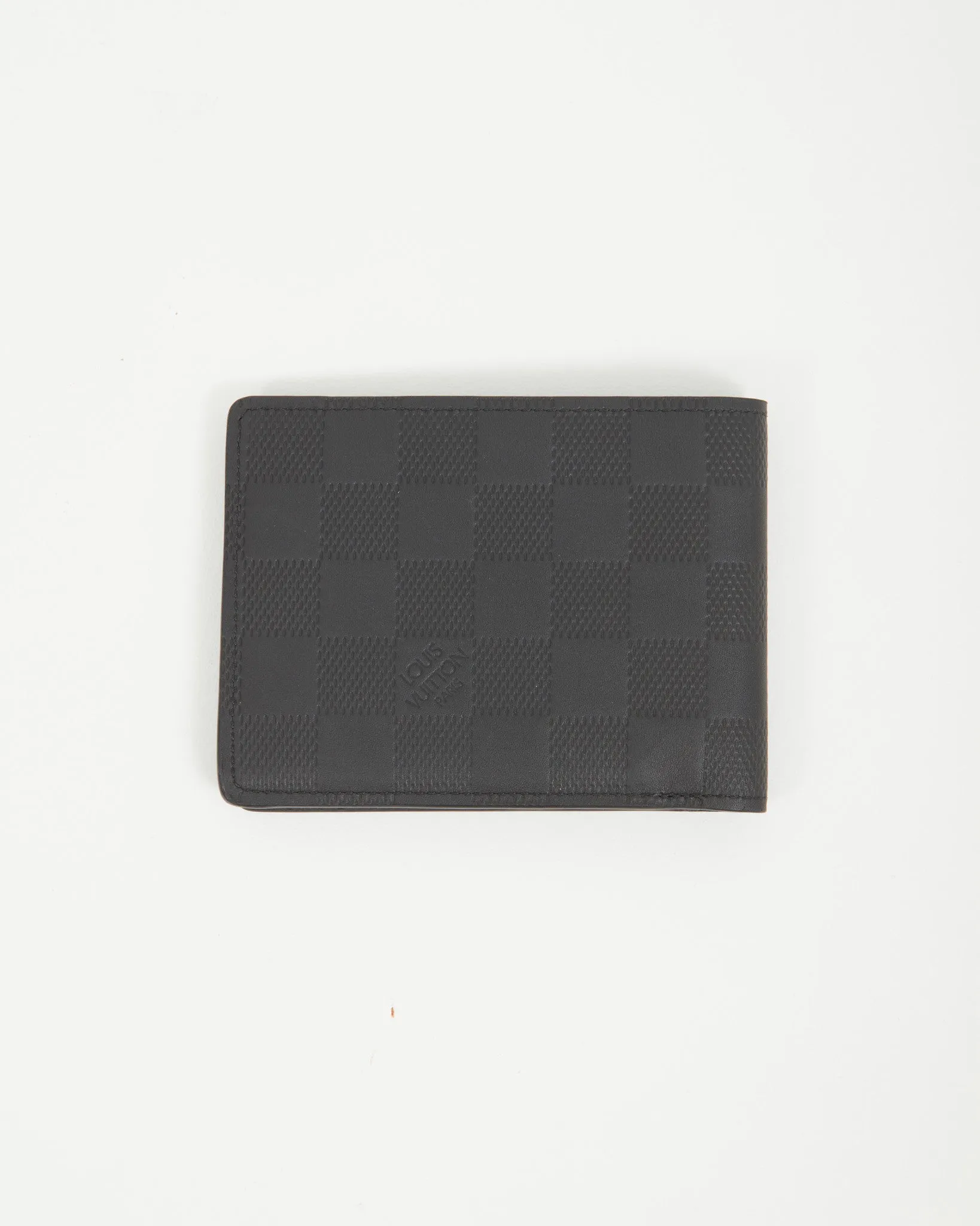 Louis Vuitton Black Leather Damier Bi Fold Wallet