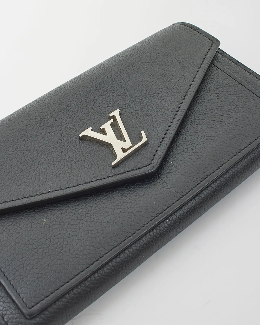 Louis Vuitton Black Leather My Lock Me Long Wallet