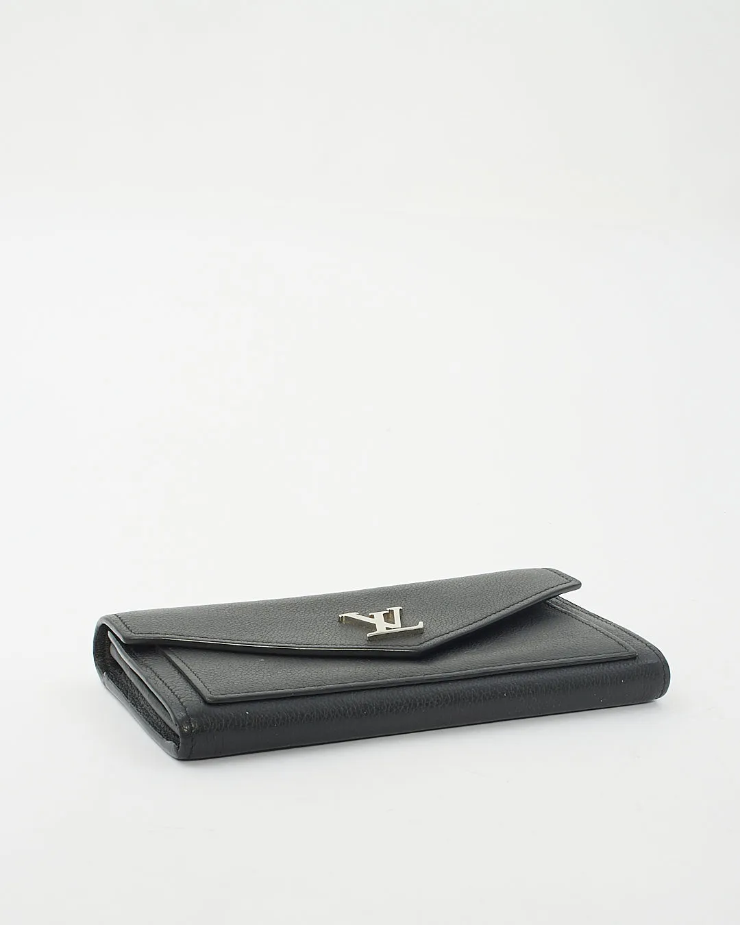 Louis Vuitton Black Leather My Lock Me Long Wallet