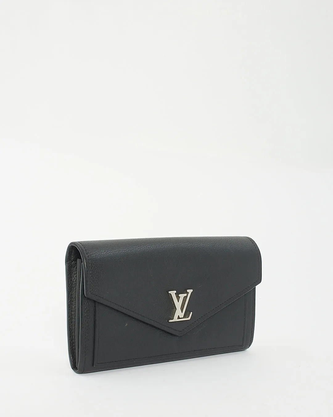 Louis Vuitton Black Leather My Lock Me Long Wallet