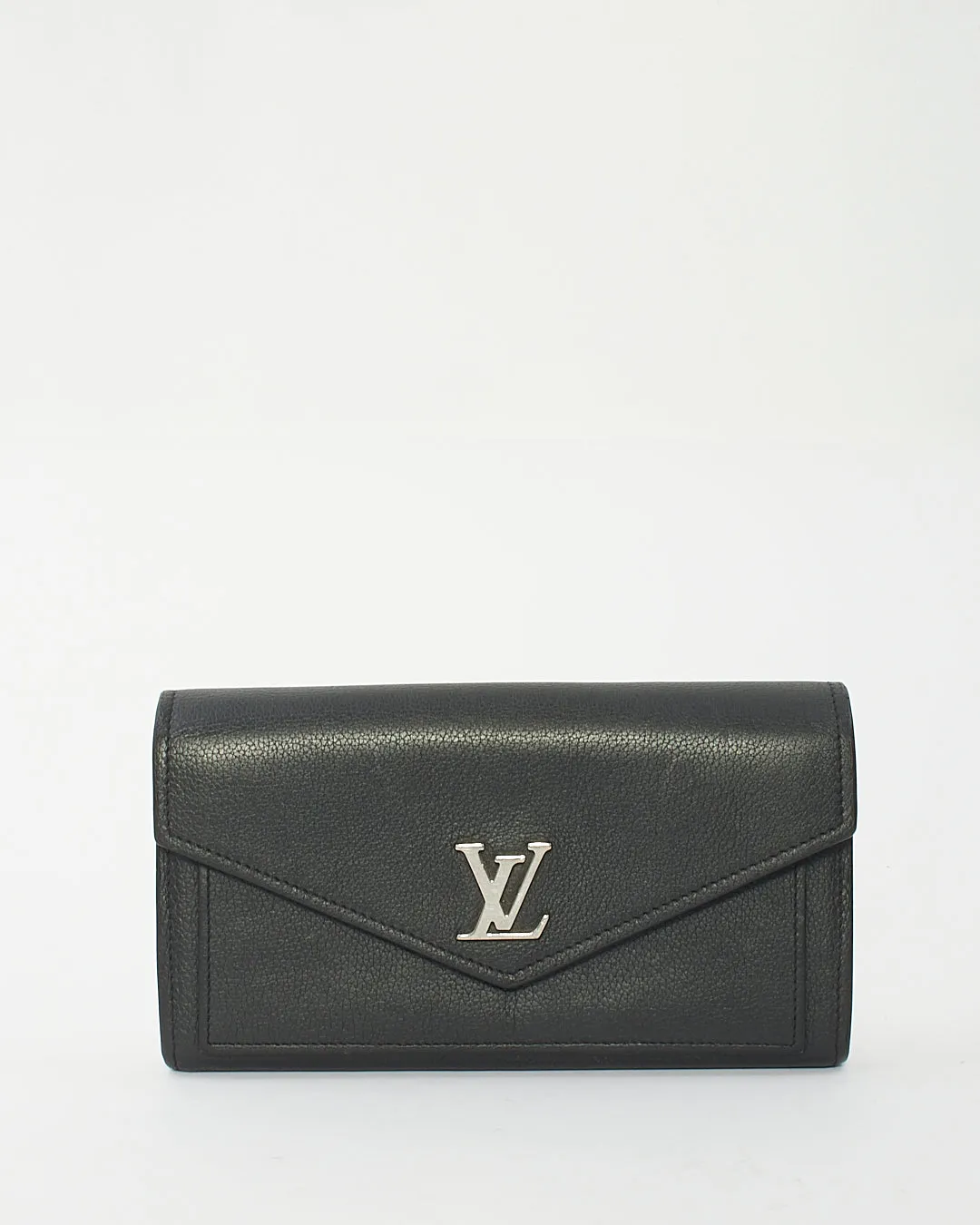 Louis Vuitton Black Leather My Lock Me Long Wallet