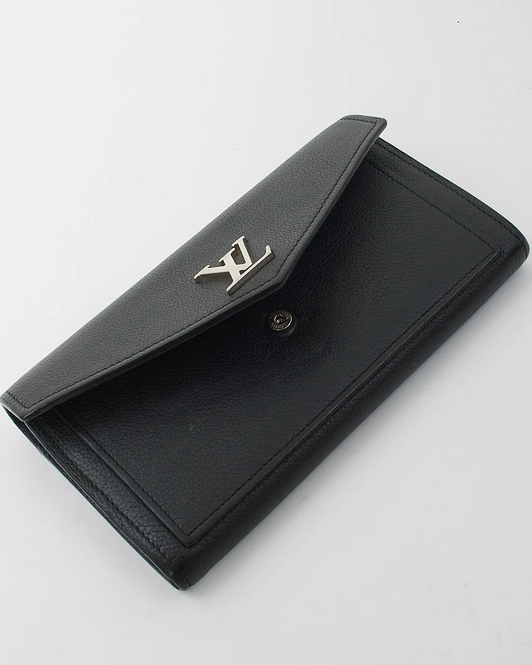 Louis Vuitton Black Leather My Lock Me Long Wallet