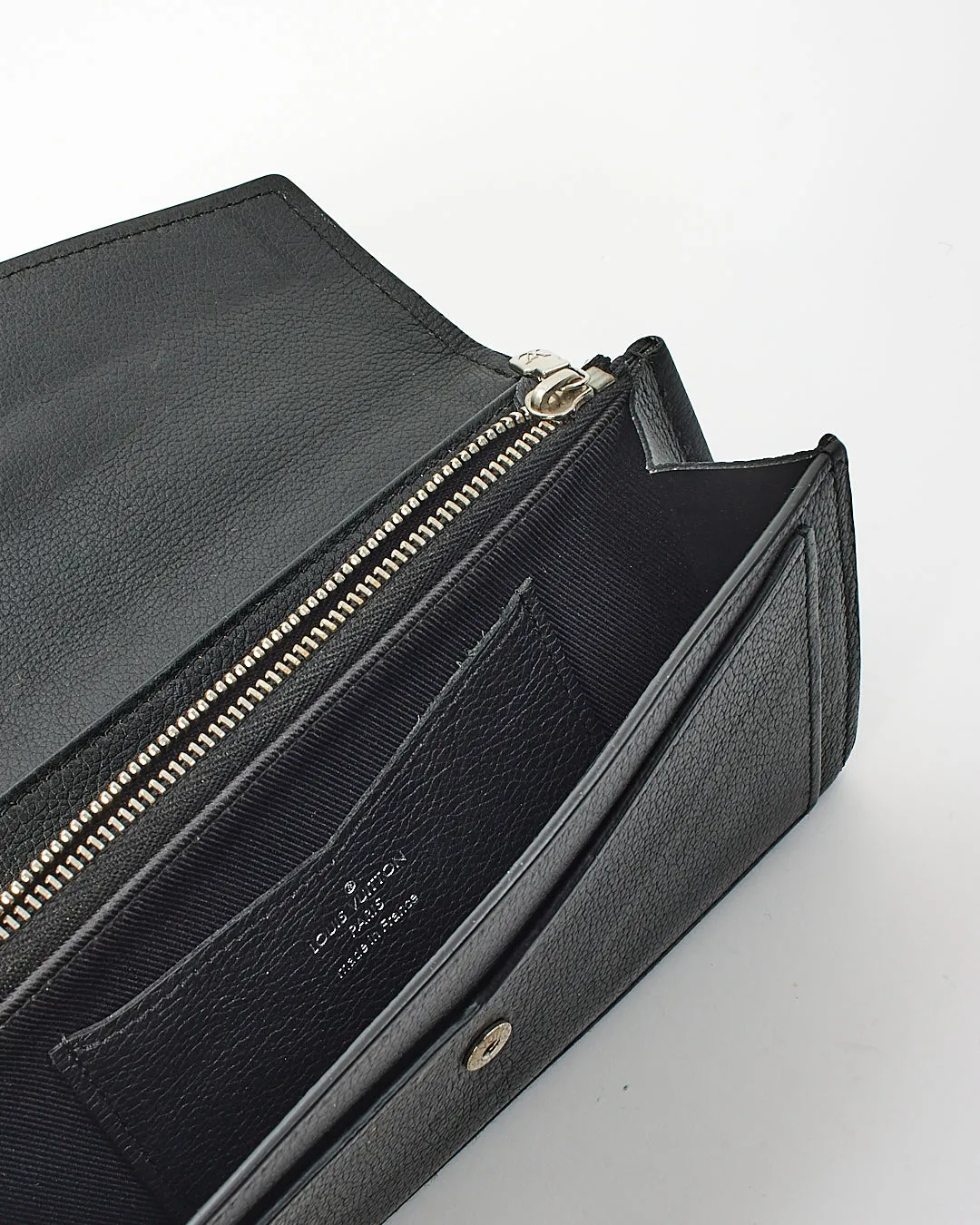 Louis Vuitton Black Leather My Lock Me Long Wallet