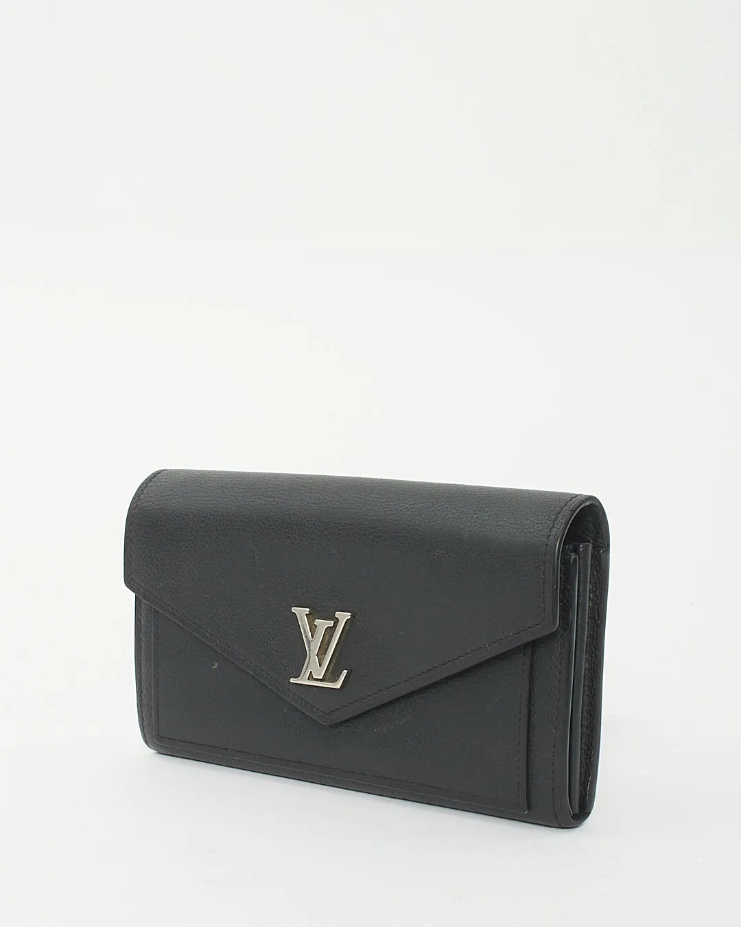 Louis Vuitton Black Leather My Lock Me Long Wallet