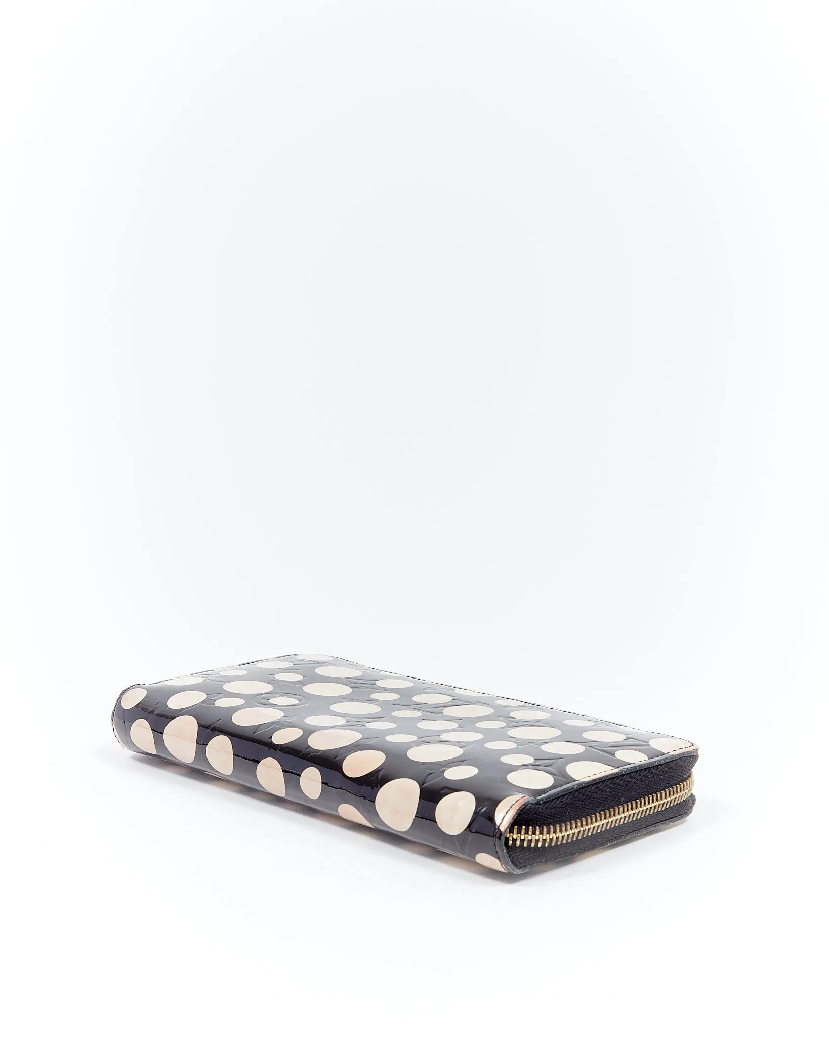 Louis Vuitton Black/White Vernis Polka Dot Yougi Collab Zippy Wallet