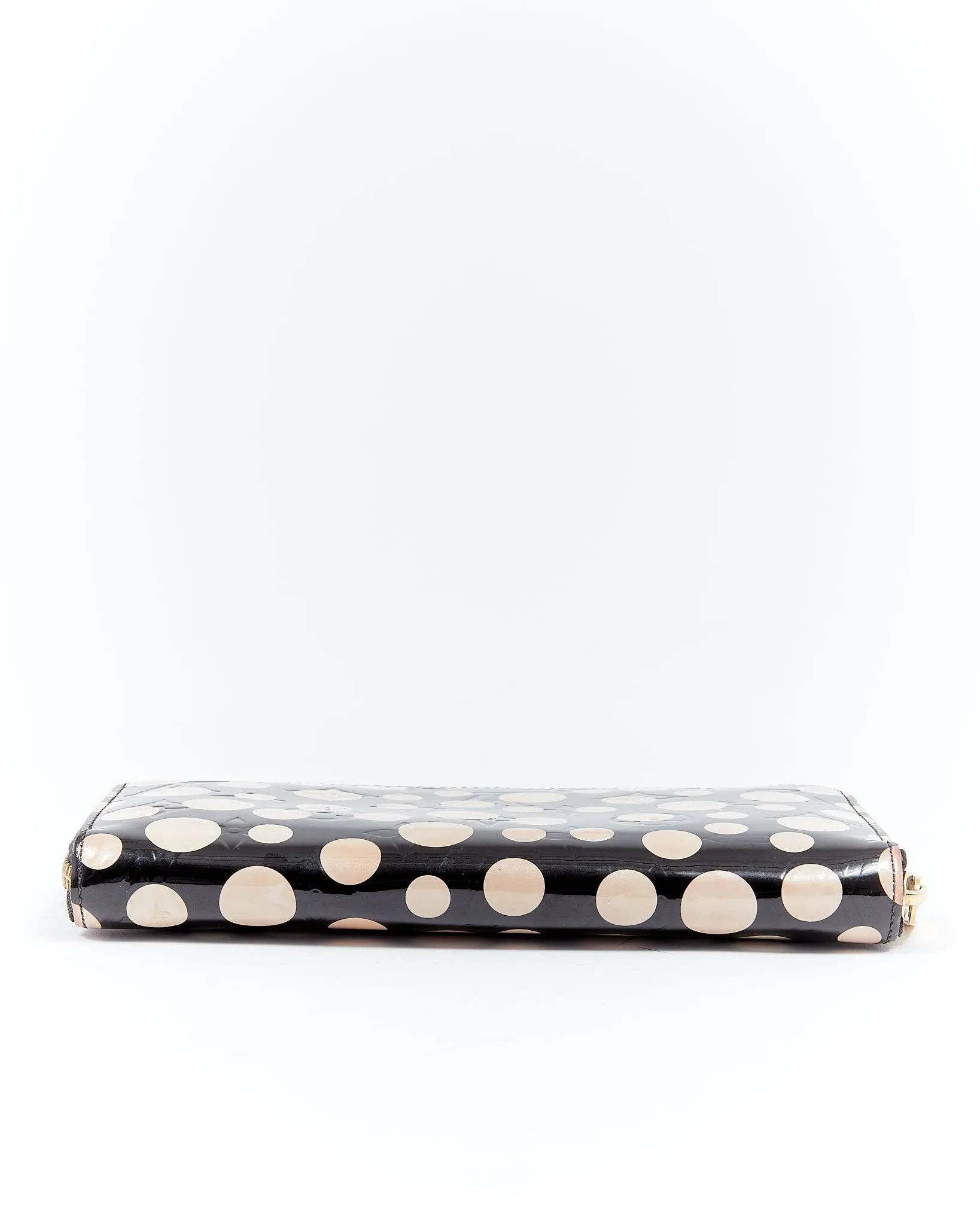 Louis Vuitton Black/White Vernis Polka Dot Yougi Collab Zippy Wallet