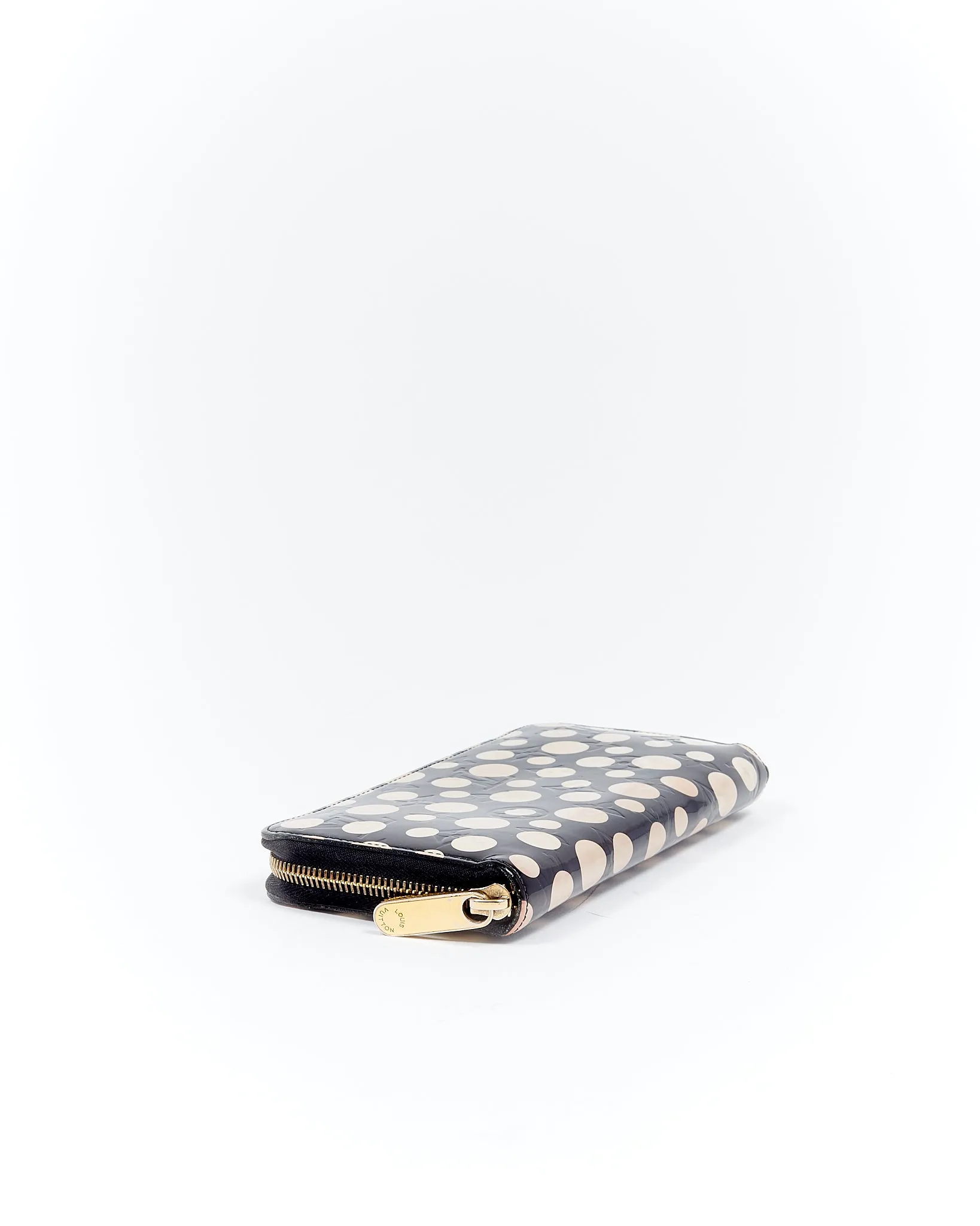 Louis Vuitton Black/White Vernis Polka Dot Yougi Collab Zippy Wallet
