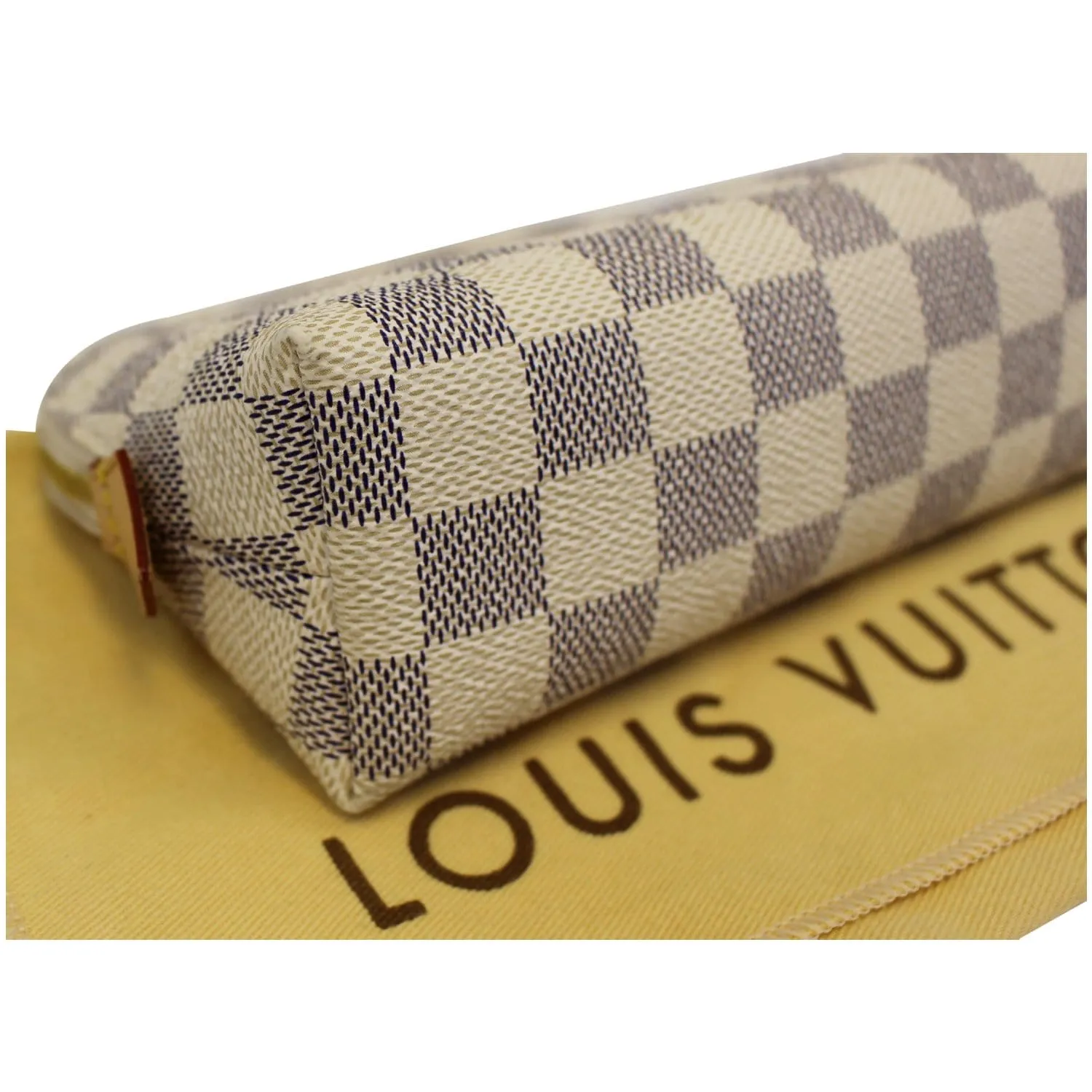 LOUIS VUITTON Damier Azur Cosmetic Pouch White