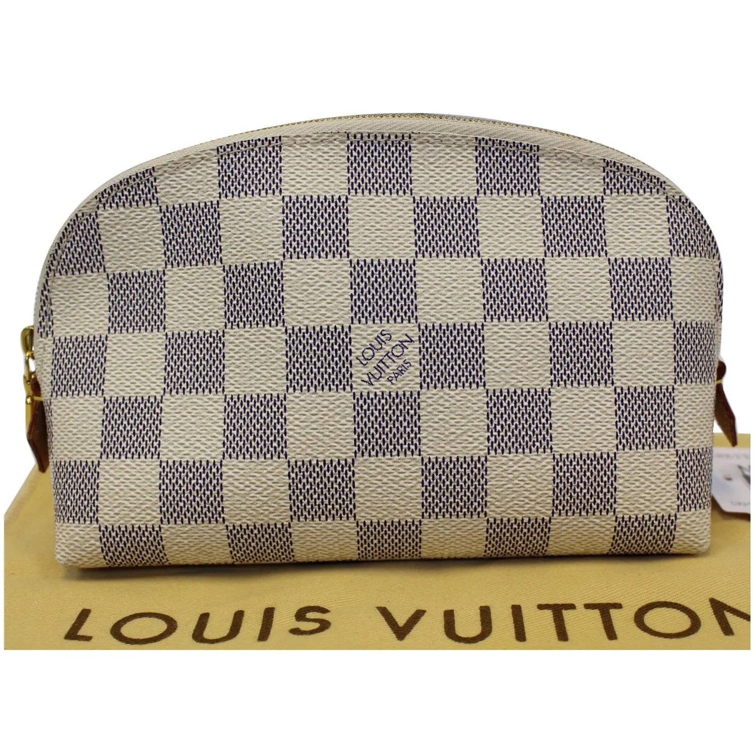 LOUIS VUITTON Damier Azur Cosmetic Pouch White