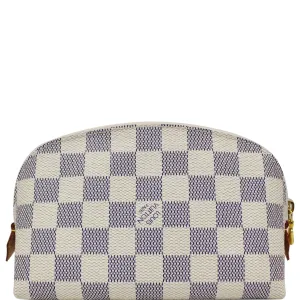 LOUIS VUITTON Damier Azur Cosmetic Pouch White