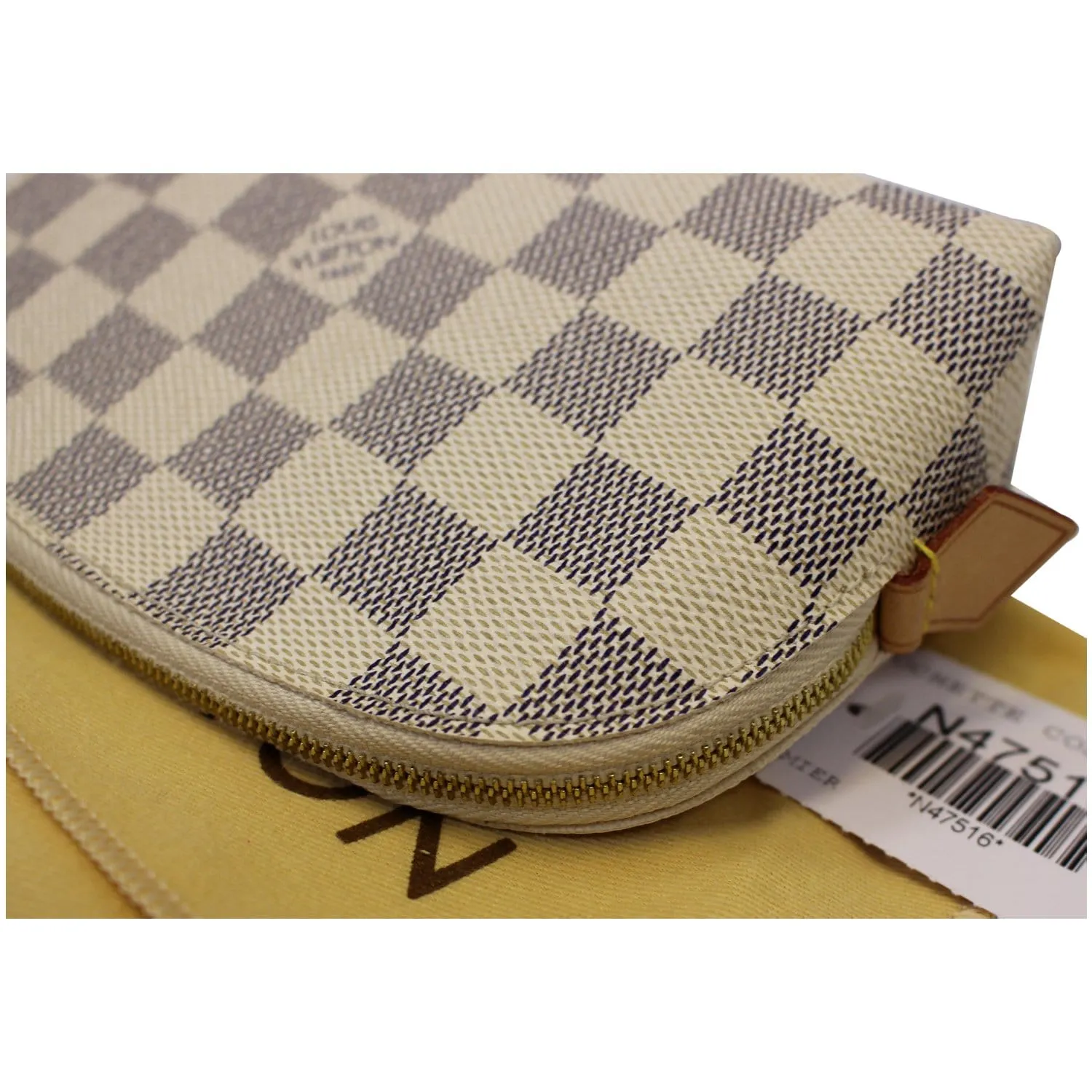 LOUIS VUITTON Damier Azur Cosmetic Pouch White