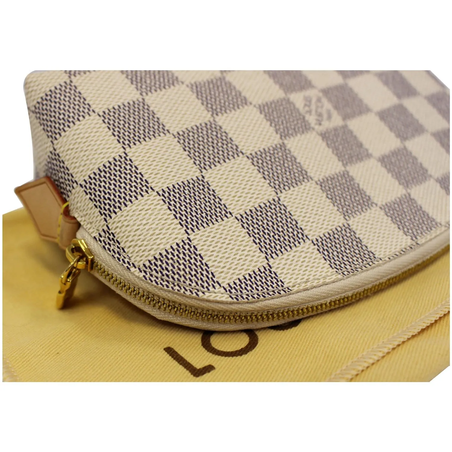 LOUIS VUITTON Damier Azur Cosmetic Pouch White