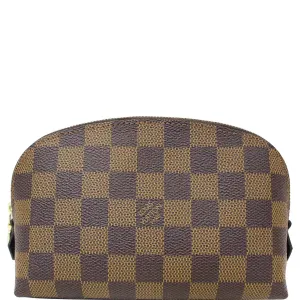 LOUIS VUITTON Damier Ebene Cosmetic Pouch Brown