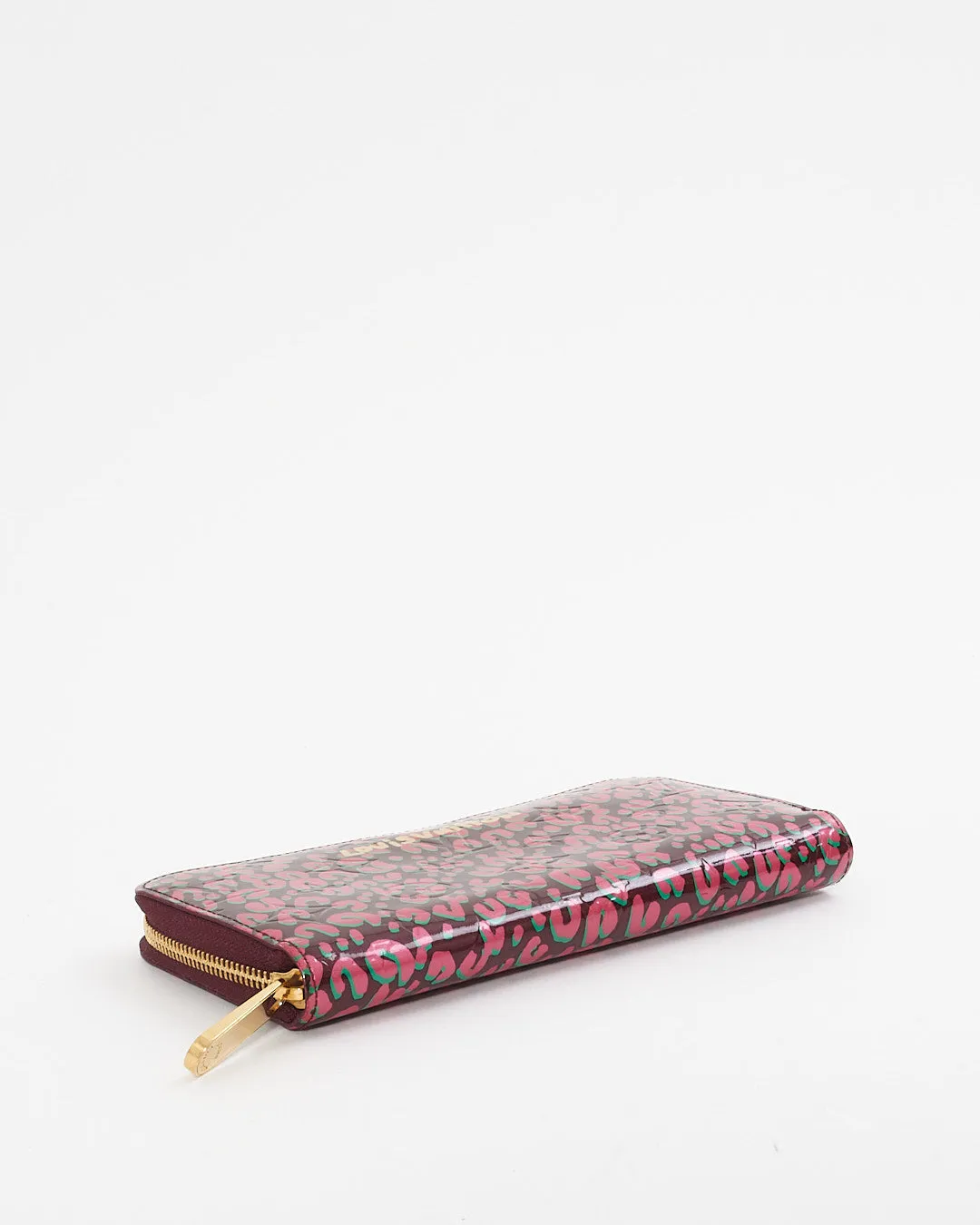 Louis Vuitton Pink Monogram Vernis Leopard Long Zippy Wallet