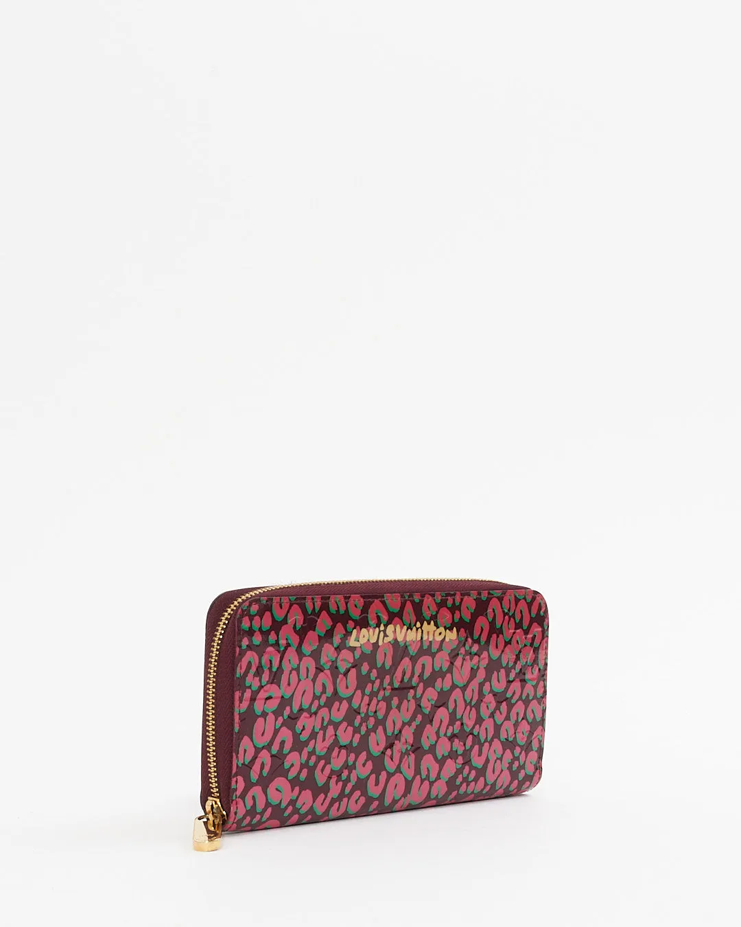 Louis Vuitton Pink Monogram Vernis Leopard Long Zippy Wallet