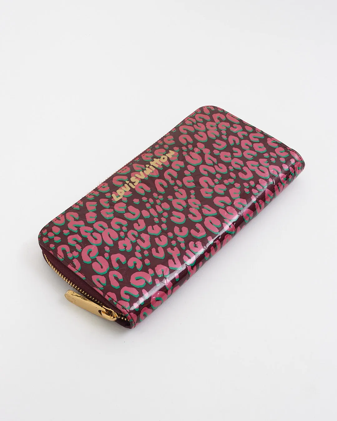 Louis Vuitton Pink Monogram Vernis Leopard Long Zippy Wallet