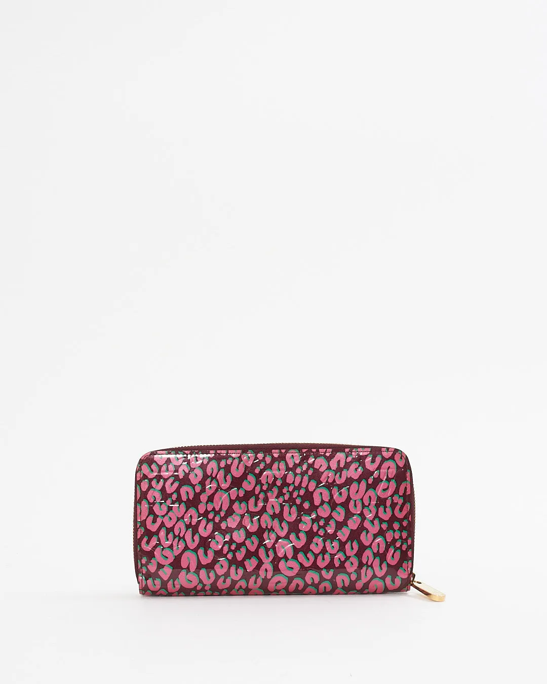 Louis Vuitton Pink Monogram Vernis Leopard Long Zippy Wallet