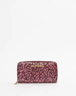 Louis Vuitton Pink Monogram Vernis Leopard Long Zippy Wallet