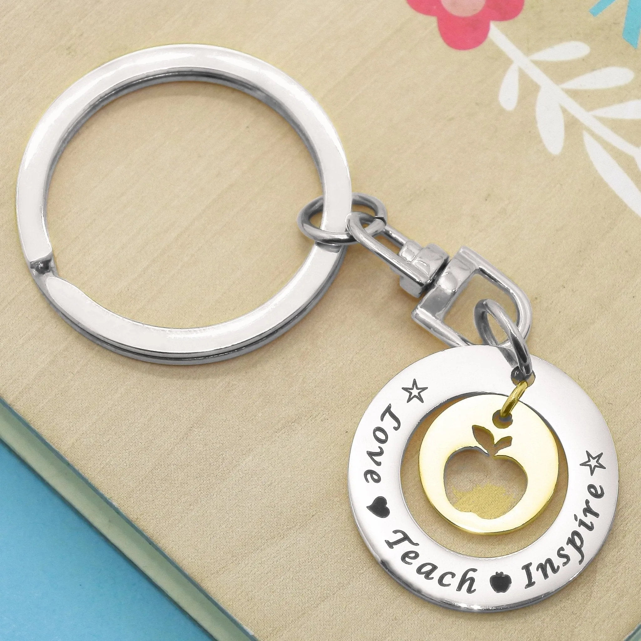 Love Teach Inspire Teacher Keyring