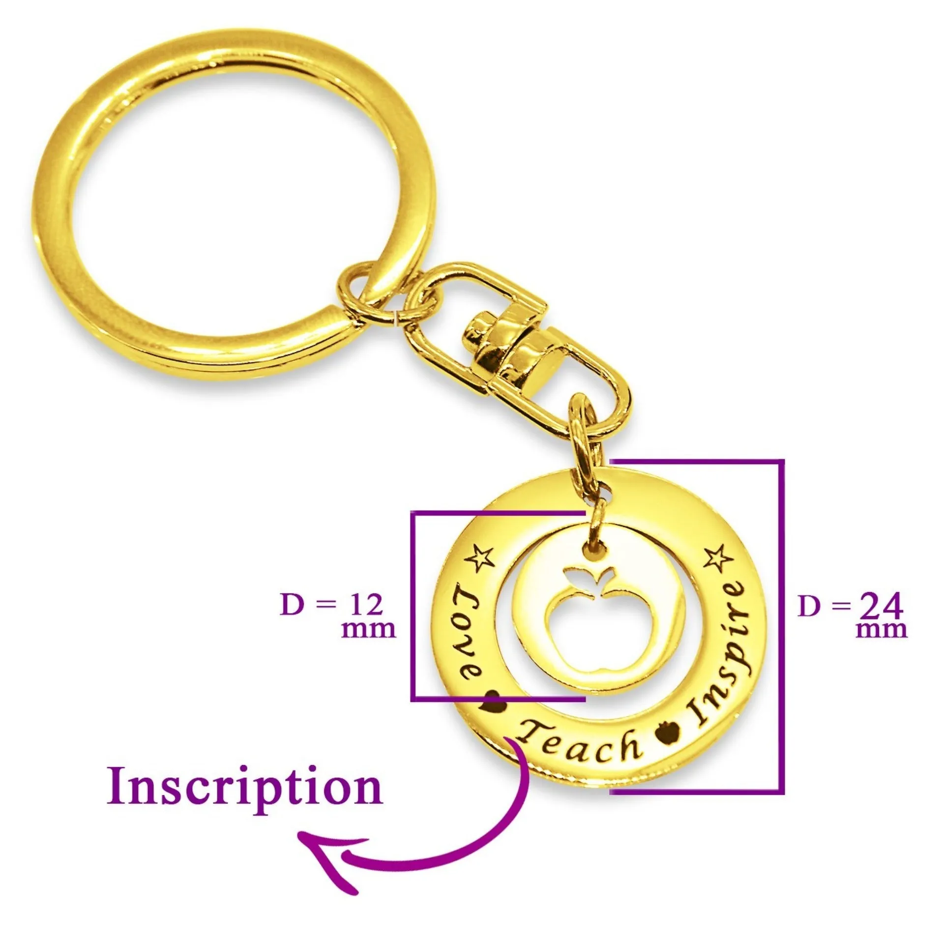 Love Teach Inspire Teacher Keyring