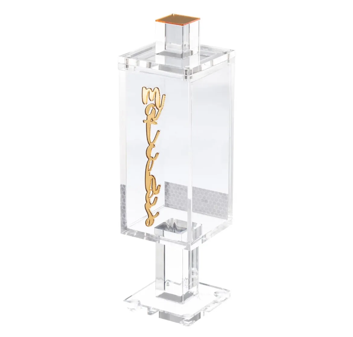 Lucite match holder - gold