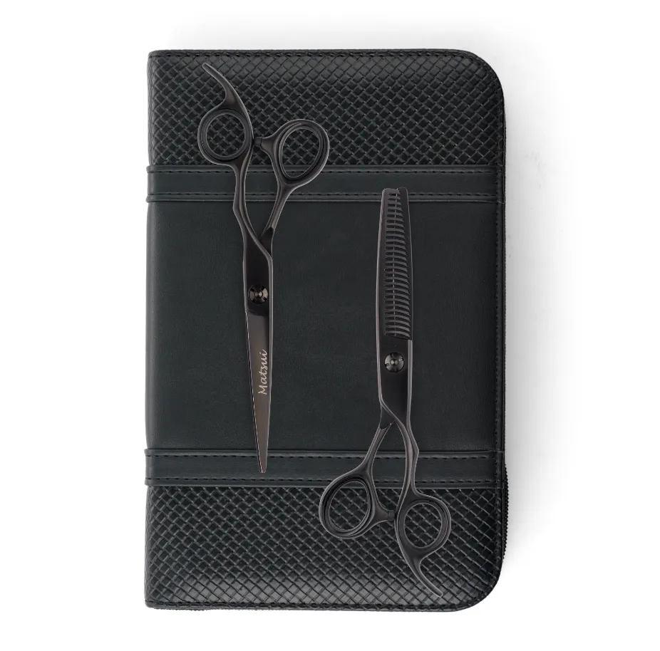 Matsui Lightweight Classic Offset Matte Black Shear Thinner Combo