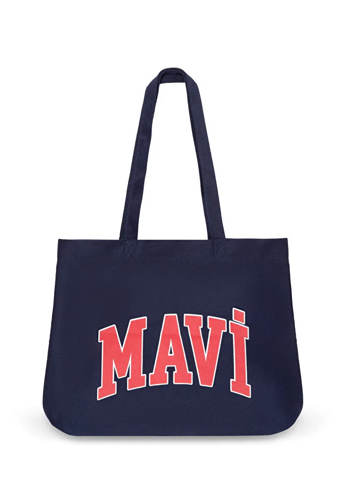 Mavi Logo Printed Navy Bag
