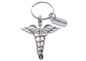 Medical Professional Gift Keychain With Thank You Charm by JewelryEveryday