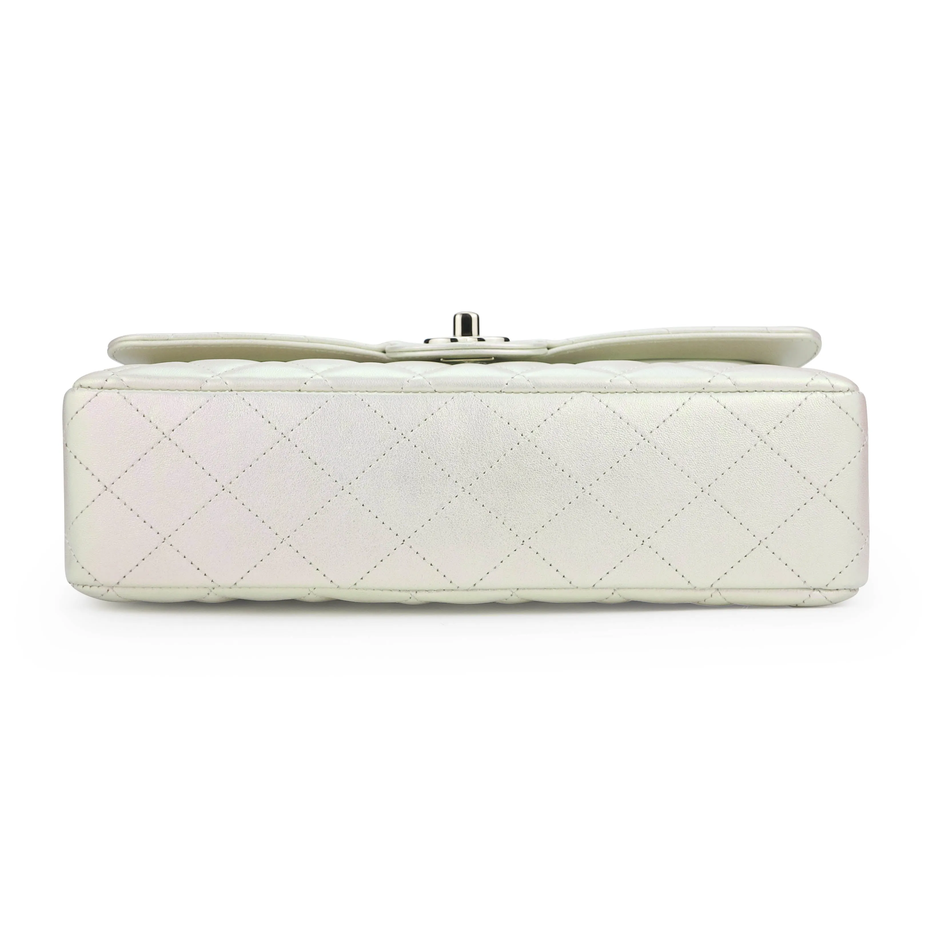 Medium Classic Double Flap Bag in 20B Iridescent Ivory Lambskin