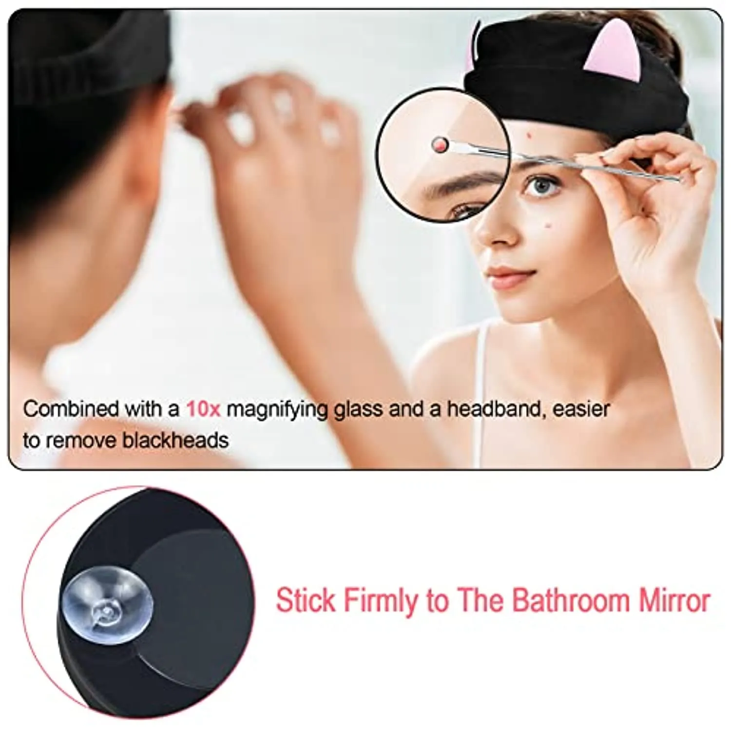 MENOLY Blackhead Remover Tool Kit 15 Pcs, Comedone Extractor Pimple Popper Tool kit for Whitehead Popping, Pimple Extractor with Metal Case and 10X Beauty Magnifier