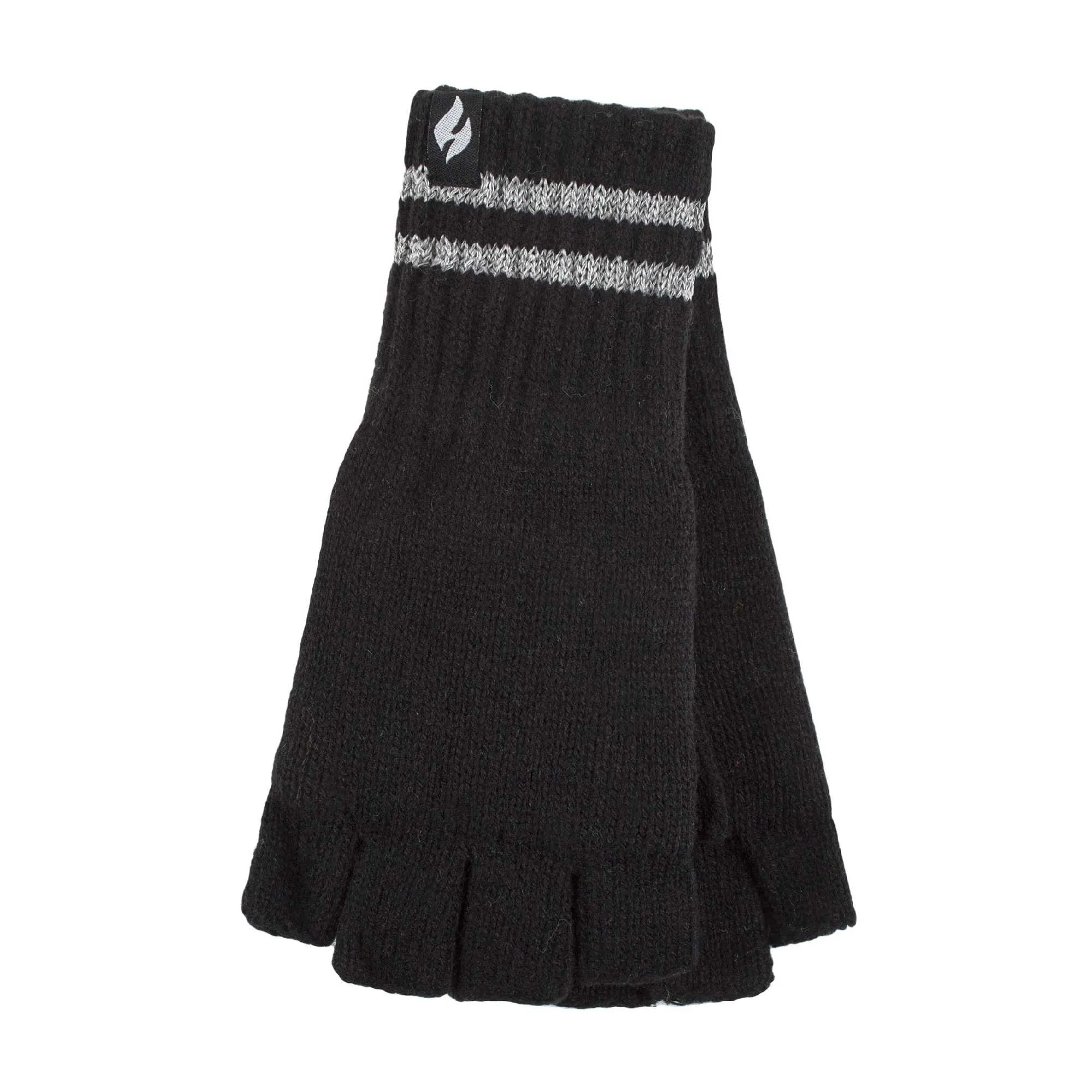 Mens Hi Vis Reflective Fleece Lined Thermal Winter Fingerless Gloves
